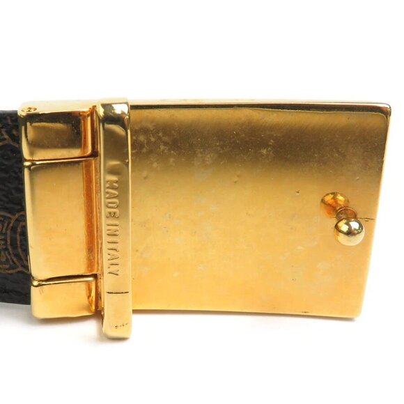 Auth CELINE Macadam Belt Black/Brown/Gold PVC/Metal - Picture 7 of 8